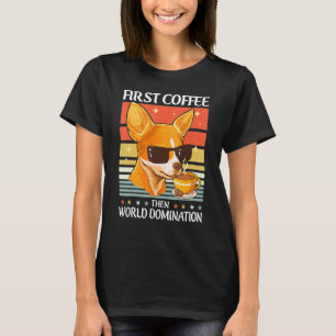 Retro Chihuahua Sunglasses Coffee Pet Dog Vintage T-Shirt