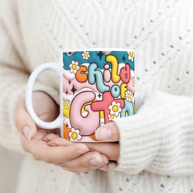 Retro Child Of God 3D inflated Puffy Coffee Mug (Creator Uploaded)