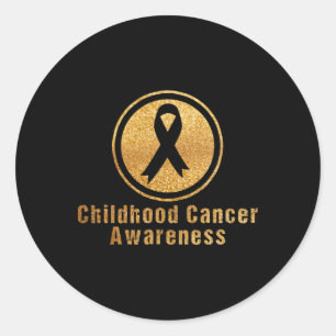 Retro Childhood Cancer Awareness In September We W Classic Round Sticker