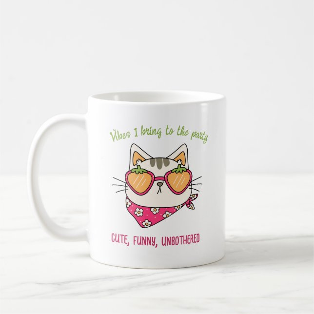 Retro Chill Cat Customisable Personality Vibes Mug (Left)