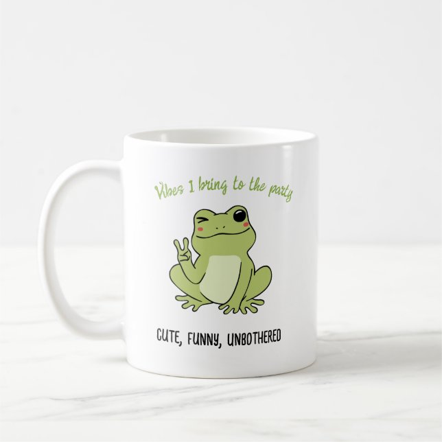 Retro Chill Frog Customisable Personality Vibe Mug (Left)