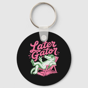 Retro Chill See Ya Gator Sungles Crocodile Sign Key Ring