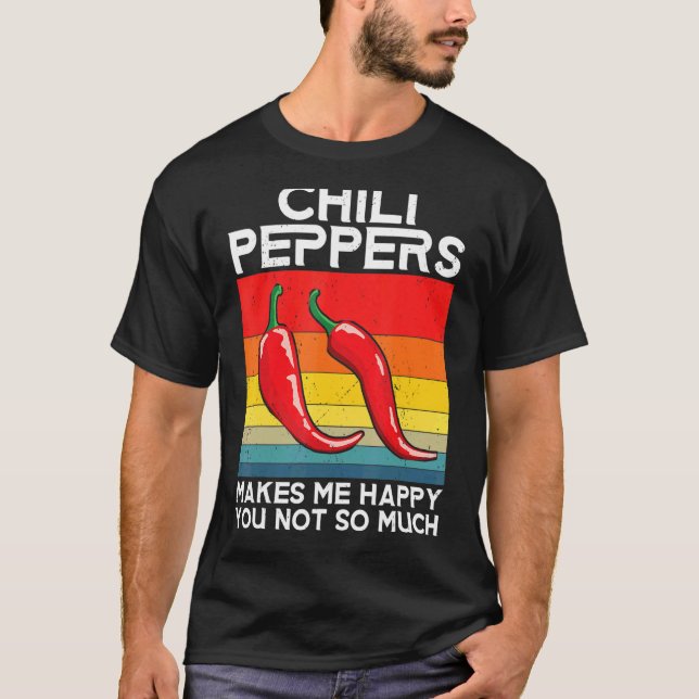 Retro Chilli Peppers Red Hot Spicy Pepper Eat Mexi T-Shirt (Front)