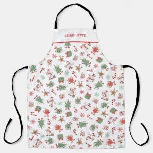 Retro Chillin' With My Snowmies Christmas Apron