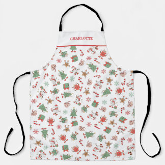 Retro Chillin' With My Snowmies Christmas Apron