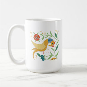 retro Chinese decorative cockerel and floral Coffee Mug