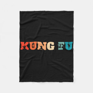 Retro Chinese Shaolin Martial Arts - Vintage Kung  Fleece Blanket