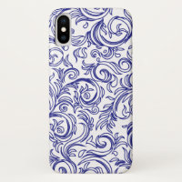 Retro Chinoiserie Blue and White Pattern