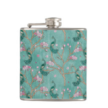 Retro Chinoiserie Hip Flask