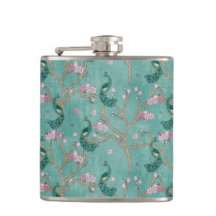 Retro Chinoiserie Hip Flask