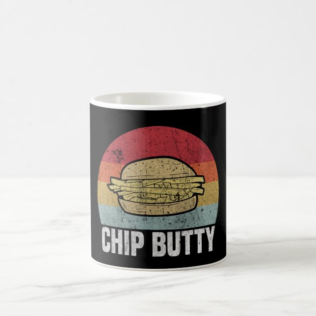 Retro Chip Butty Lovers Gift Coffee Mug (Center)