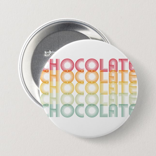 Retro Chocolate Rainbow Colour Button (Front & Back)