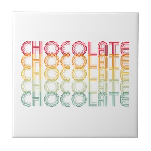 Retro Chocolate Rainbow Colour Ceramic Tile (Front)