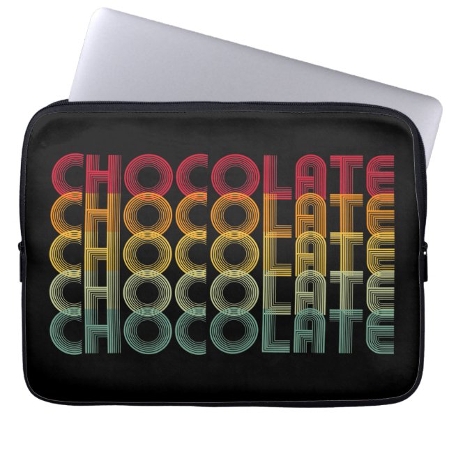 Retro Chocolate Rainbow Colour Laptop Sleeve (Front)