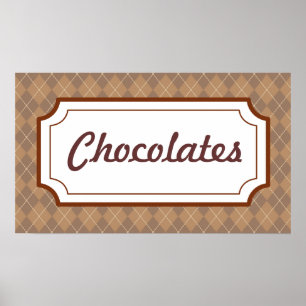 Retro Chocolates Sign Poster