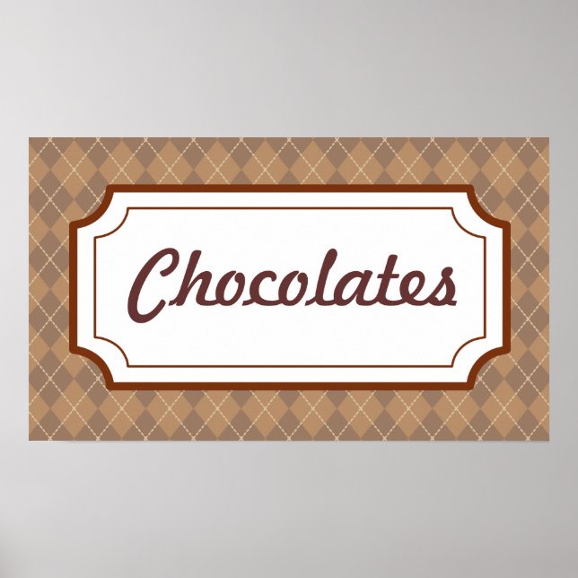 Retro Chocolates Sign Poster (Front)
