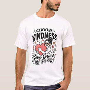 Retro Choose Kindness Give Grace Soft Hearts Win G T-Shirt