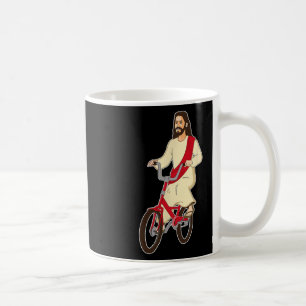 Retro Christ On A Bike Funny Lord Jesus Religious Coffee Mug