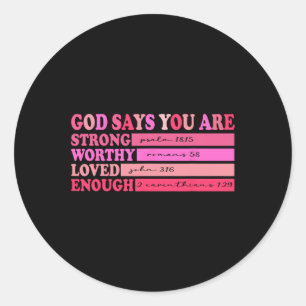 Retro Christian Bible Verse Valentines Day God Say Classic Round Sticker