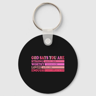 Retro Christian Bible Verse Valentines Day God Say Key Ring