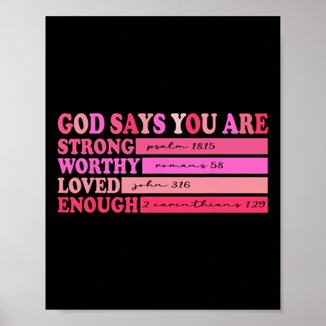 Retro Christian Bible Verse Valentines Day God Say Poster (Front)