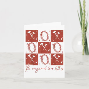 Retro Christian Checked Valentine Xo The Love Lett Card