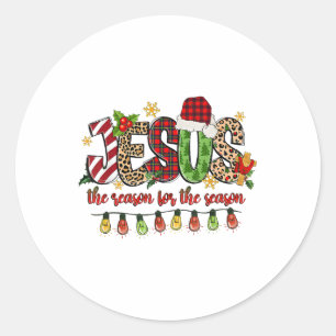 Retro Christian Christmas Is The Reason For The Se Classic Round Sticker