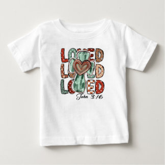 Retro Christian Cross Loved John 3:16 Baby T-Shirt