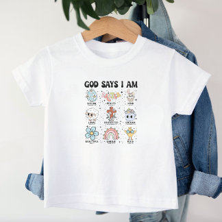 Retro Christian God Says I Am Easter Toddler T-Shirt