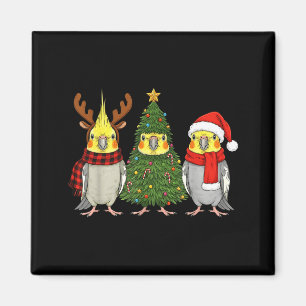 Retro Christmas Atiel Parrot Santa Reindeer Magnet