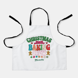 Retro Christmas Baking Crew Kids Apron