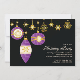Retro Christmas Balls Christmas Party Invitation