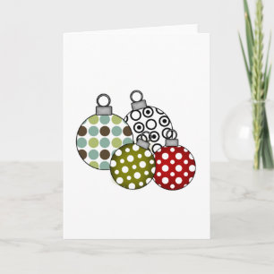 Retro Christmas Balls T-shirts and Gifts Holiday Card
