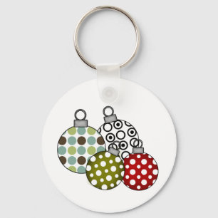 Retro Christmas Balls T-shirts and Gifts Key Ring