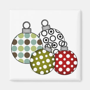 Retro Christmas Balls T-shirts and Gifts Magnet