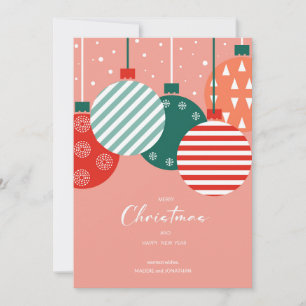 Retro Christmas Baubles - Classic Holiday Charm Card