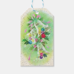 Retro Christmas Bells Holiday Gift Tag