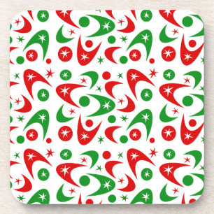 Retro Christmas Boomerangs Coaster