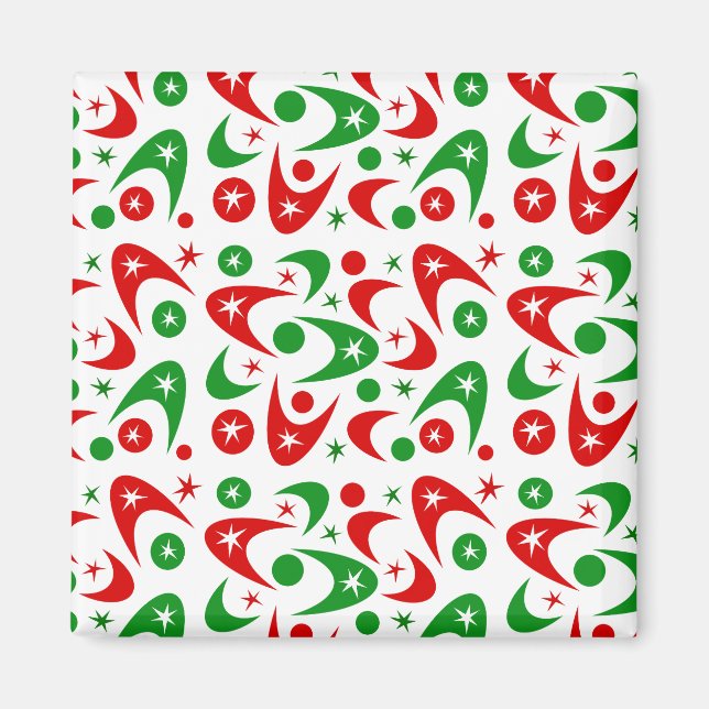 Retro Christmas Boomerangs Magnet (Front)