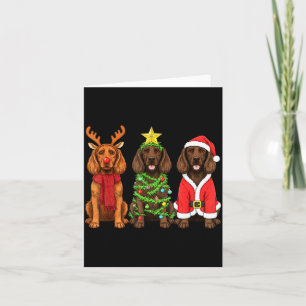 Retro Christmas Boykin Spaniel Santa Reindeer Dog Card