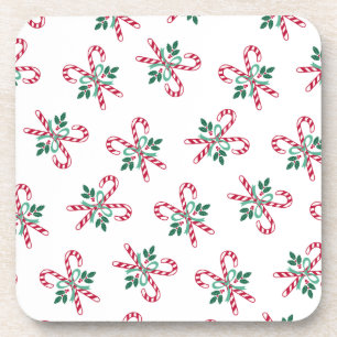 retro christmas candy cane coaster