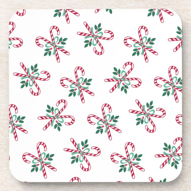 retro christmas candy cane coaster (Front)