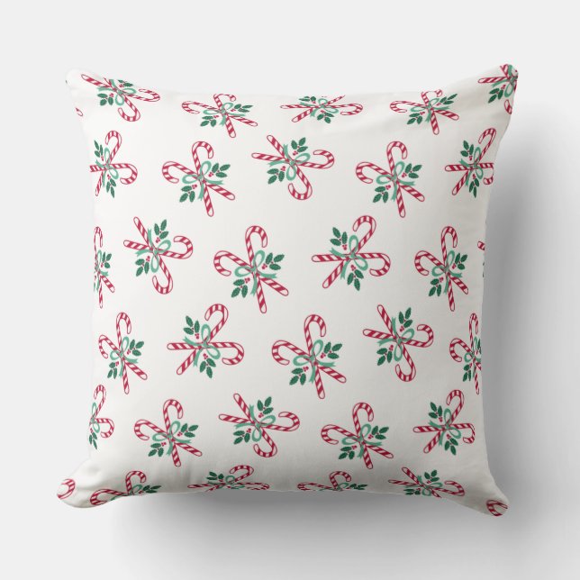 retro christmas candy cane cushion (Front)