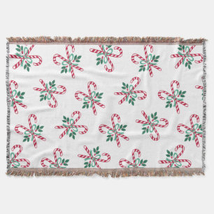 retro Christmas candy canes Throw Blanket
