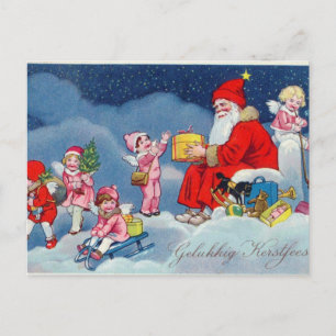 Retro Christmas Card: Classic Design for Nostalgia Holiday Postcard