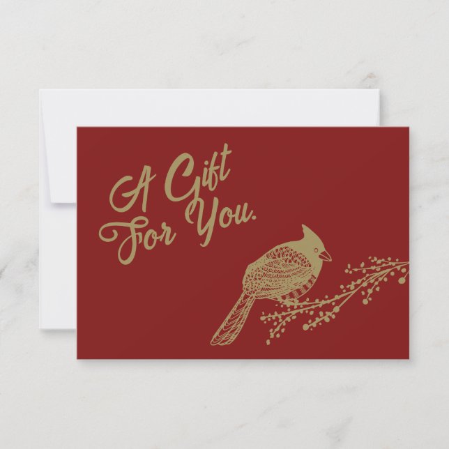 Retro Christmas Cardinal Gift Certificate (Front)