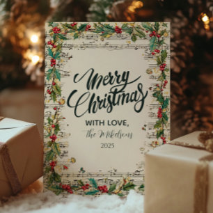 Retro Christmas Carolers Holiday Card