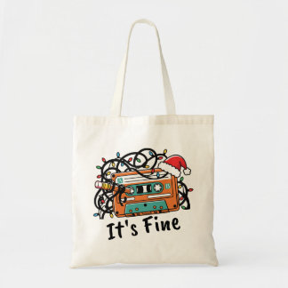 Retro Christmas Cassette Tape Tote Bag