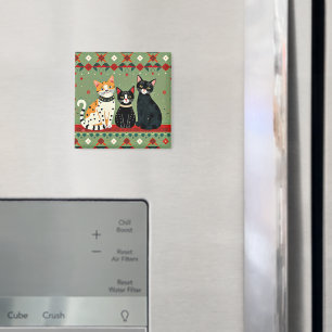Retro Christmas cats Magnet