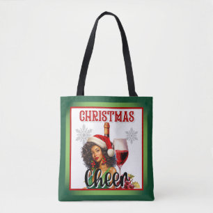 Retro Christmas Cheer Pinup Tote Bag